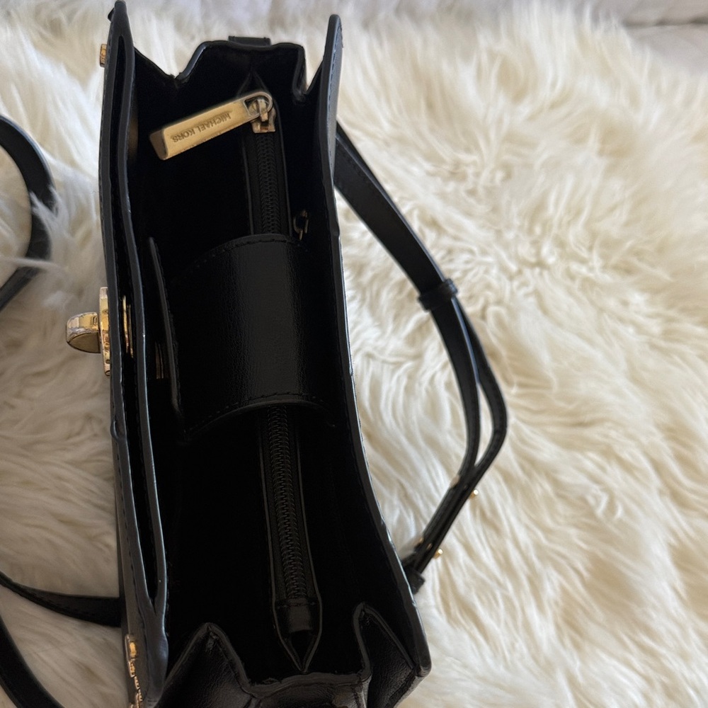 Michael Kors Black Crossbody Bag with Gold Accents - Picture 3 of 4
